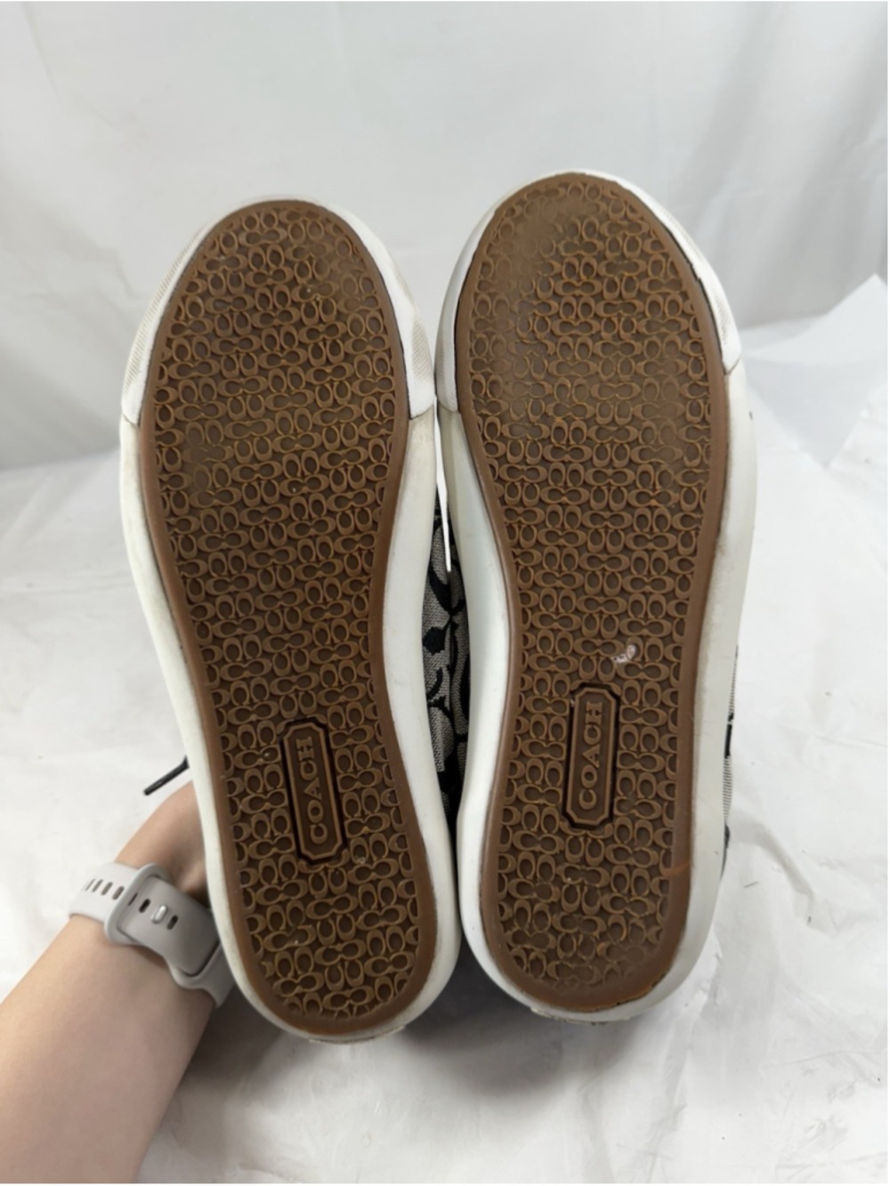 Canvas Coach Barrett Sneakers Size 10 B womens, black/gray logo - Picture 6 of 15